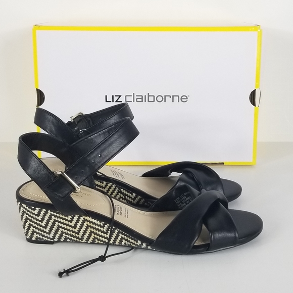 Liz Claiborne Shoes - Liz Claiborne Sewell women's low heel black wedge